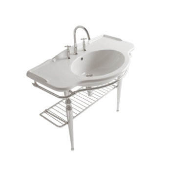 Struttura Paestum terra in ottone con lavabo cm. 110x60 bianco lucido di Ceramica Globo