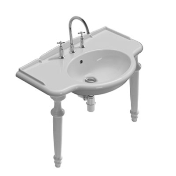 Gambe in ceramica a terra Paestum con lavabo bianco lucido di Ceramica Globo