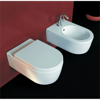 Sanitari Link sospesi senza brida cm. 56x36 con sedile avvolgente softclose di Ceramica Flaminia