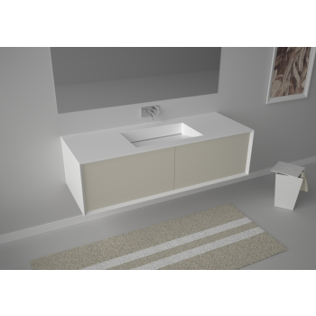 Mobile Milano con lavabo e specchio cm. 140x52 tortora di Ceramica GSG