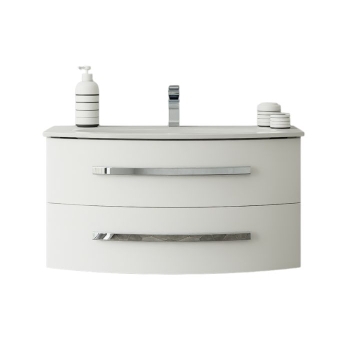 Mobile Verbena Curvo con Lavabo 93,5x46,2 cm Bianco Lucido