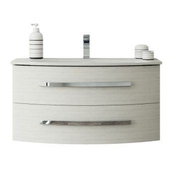 Mobile Verbena Curvo con Lavabo 93,5x46,2 cm Olmo Crema