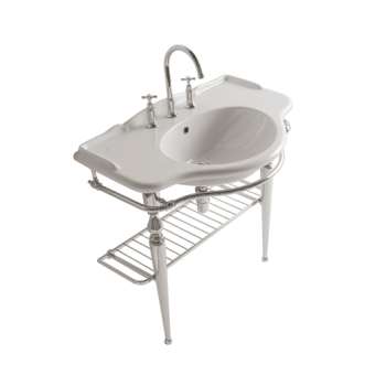 Struttura Paestum terra in ottone con lavabo cm. 90x56 bianco lucido di Ceramica Globo