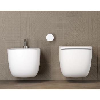 Sanitari Lola Galassia Sospesi 58x36 cm Senza Brida Copriwater Slim Soft-Close Bianco Lucido