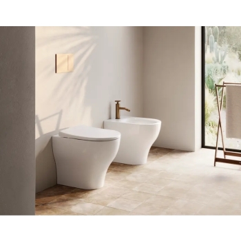 Sanitari Sfera 52 Filomuro 52x35 cm Silentech con Copriwater Avvolgente Tradizionale Bianco Lucido