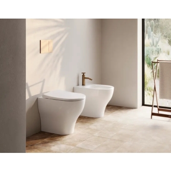 Sanitari Sfera 52 Filomuro 52x35 cm Silentech con Copriwater Slim Frizionato Bianco Lucido