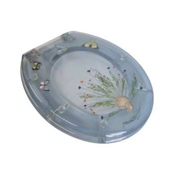 Copriwater decoro Floreale in resina trasparente forma universale