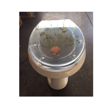 Copriwater decoro Floreale in resina trasparente forma universale