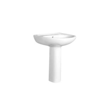 Lavabo Diana su colonna 65x55 semicircolare monoforo in ceramica bianco lucido di Ceramica Azzurra