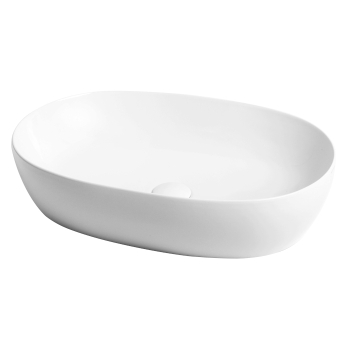 Lavabo Circle appoggio 60x40 senza foro ovale in ceramica bianco lucido di Ceramica Azzurra