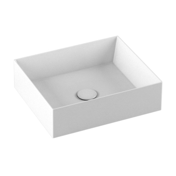 Lavabo Elegance sospeso/appoggio 45x38 senza foro in ceramica bianco lucido di Ceramica Azzurra