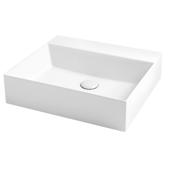 Lavabo Elegance sospeso/appoggio 50x45 senza foro in ceramica bianco lucido di Ceramica Azzurra