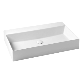 Lavabo Elegance sospeso/appoggio 75x45 senza foro in ceramica bianco lucido di Ceramica Azzurra