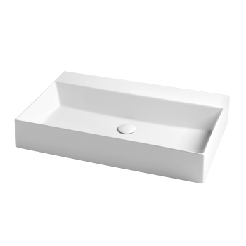 Lavabo Elegance sospeso/appoggio 80x40,5 senza foro in ceramica bianco lucido di Ceramica Azzurra