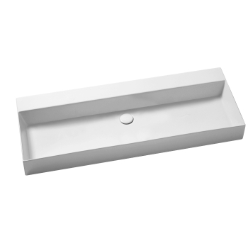 Lavabo Elegance sospeso/appoggio 122x45 senza foro in ceramica bianco lucido di Ceramica Azzurra