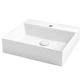 Lavabo Elegance sospeso/appoggio 50x45 monforo in ceramica bianco lucido di Ceramica Azzurra