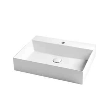 Lavabo Elegance sospeso/appoggio 60x45 monoforo in ceramica bianco lucido di Ceramica Azzurra