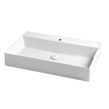 Lavabo Elegance sospeso/appoggio 80x40,5 monoforo in ceramica bianco lucido di Ceramica Azzurra