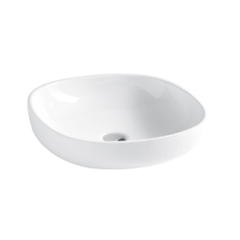 Lavabo Elegance appoggio cm. 60x45 senza foro quadrato bianco lucido di Ceramica Azzurra