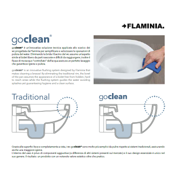 Vaso/bidet  a terra filomuro Go Clean Link di Ceramica Flaminia