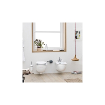 Sanitari Hermitage sospesi cm. 55 con sedile softclose in legno di Art Ceram