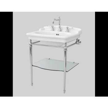 Struttura Hermitage a terra in metallo anticato con lavabo cm. 68x55 bianco lucido di Art Ceram