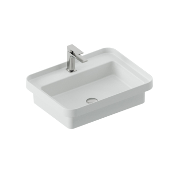 Lavabo Fuori Scala appoggio/incasso cm. 60x45 in ceramica bianco lucido di Art Ceram