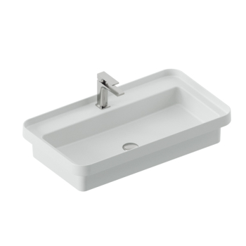 Lavabo Fuori Scala appoggio/incasso cm. 80x45 in ceramica bianco lucido di Art Ceram