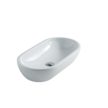 Lavabo M2 appoggio cm. 54x35 ovale bianco lucido di Ceramica Galassia