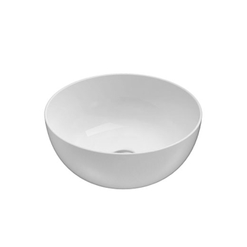 Lavabo T-Edge appoggio salvaspazio cm. 37x37 in ceramica bianco lucido di Ceramica Globo