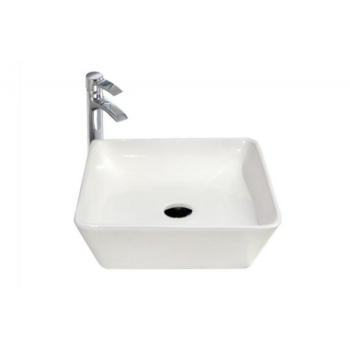 Lavabo Ricky appoggio salvaspazio 42x42 quadrato in ceramica