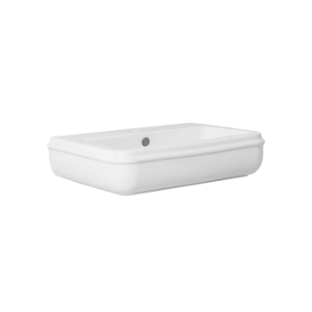 Lavabo Charme sospeso/appoggio cm. 68x46 monoforo in ceramica bianco lucido di Ceramica Azzurra