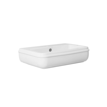 Lavabo Charme sospeso/appoggio cm. 68x46 tre fori in ceramica bianco lucido di Ceramica Azzurra