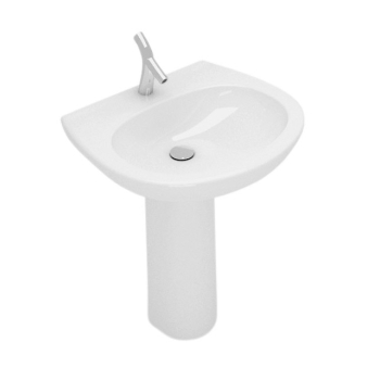 Lavabo Clever suspendu/à colonne cm. 67x54 blanc brillant