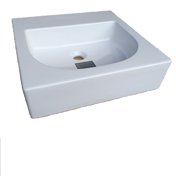 Lavabo Luxor appoggio 50x50 quadrato in ceramica bianco lucido di Ceramica GSI