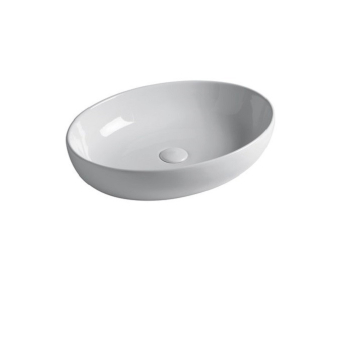 Lavabo Easy appoggio 55x42 ovale in ceramica bianco lucido di Ceramica GSG
