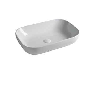 Lavabo Easy appoggio 62x42 rettangolare in ceramica bianco lucido di Ceramica GSG