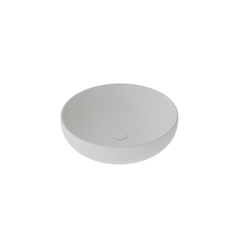 Lavabo Easy appoggio salvaspazio Ø45 tondo in ceramica bianco opaco di Ceramica GSG