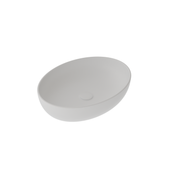 Lavabo Easy appoggio 55x42 ovale in ceramica bianco opaco di Ceramica GSG