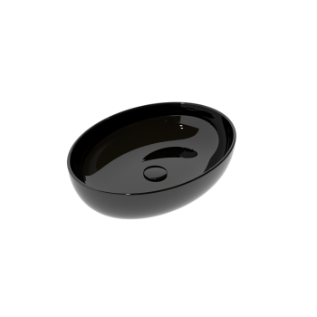Lavabo Easy appoggio 55x42 ovale in ceramica nero lucido di Ceramica GSG