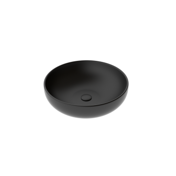 Lavabo Easy appoggio salvaspazio Ø45 tondo in ceramica nero opaco di Ceramica GSG