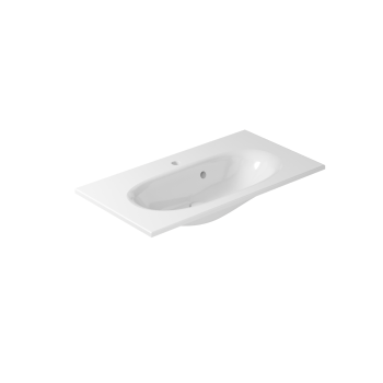 Lavabo Ergo sospeso/soprapiano cm. 85x45 bianco lucido di Ceramica Galassia