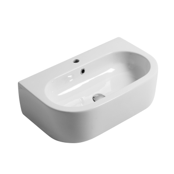 Lavabo Flo sospeso/appoggio cm. 70x42 in ceramica bianco lucido di Ceramica Kerasan