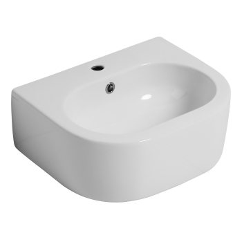 Lavabo Flo sospeso/appoggio cm. 60x42 in ceramica bianco lucido di Ceramica Kerasan