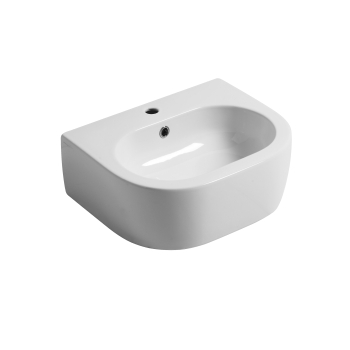 Lavabo Flo sospeso/appoggio cm. 50x40 in ceramica bianco lucido di Ceramica Kerasan