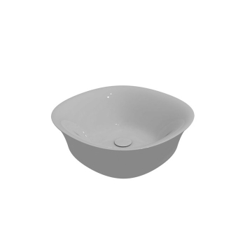 Lavabo appoggio salvaspazio 42x42 in ceramica bianco lucido di Ceramica GSG