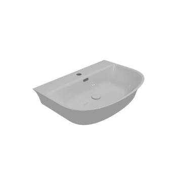 Lavabo appoggio/sospeso 65x48 semicircolare in ceramica bianco lucido di Ceramica GSG