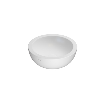 Lavabo Forty3 appoggio salvaspazio 42x42 tondo in ceramica bianco opaco di Ceramica Globo