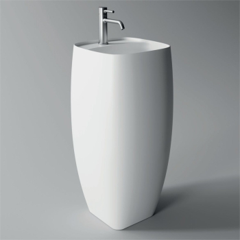 Lavabo Nur freestanding cm. 45x40 monoforo in ceramica bianco lucido di Ceramica Alice