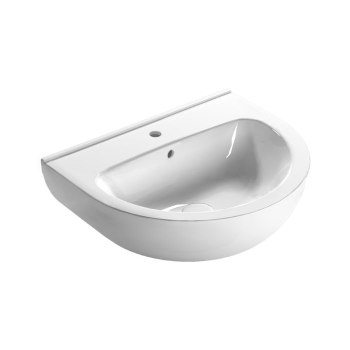 Lavabo Grace Globo 55x45 cm in Ceramica Sospeso o su Colonna Bianco Lucido